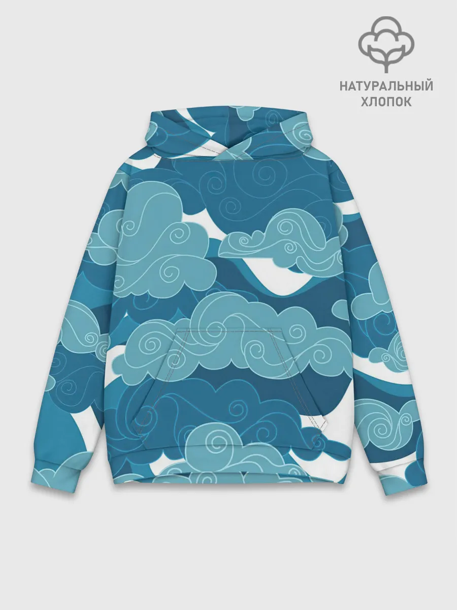 Худи мужской база хлопок / Облака Греции