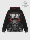 Худи мужской база хлопок / CHICAGO BULLS ЯРОСТНЫЙ БЫК