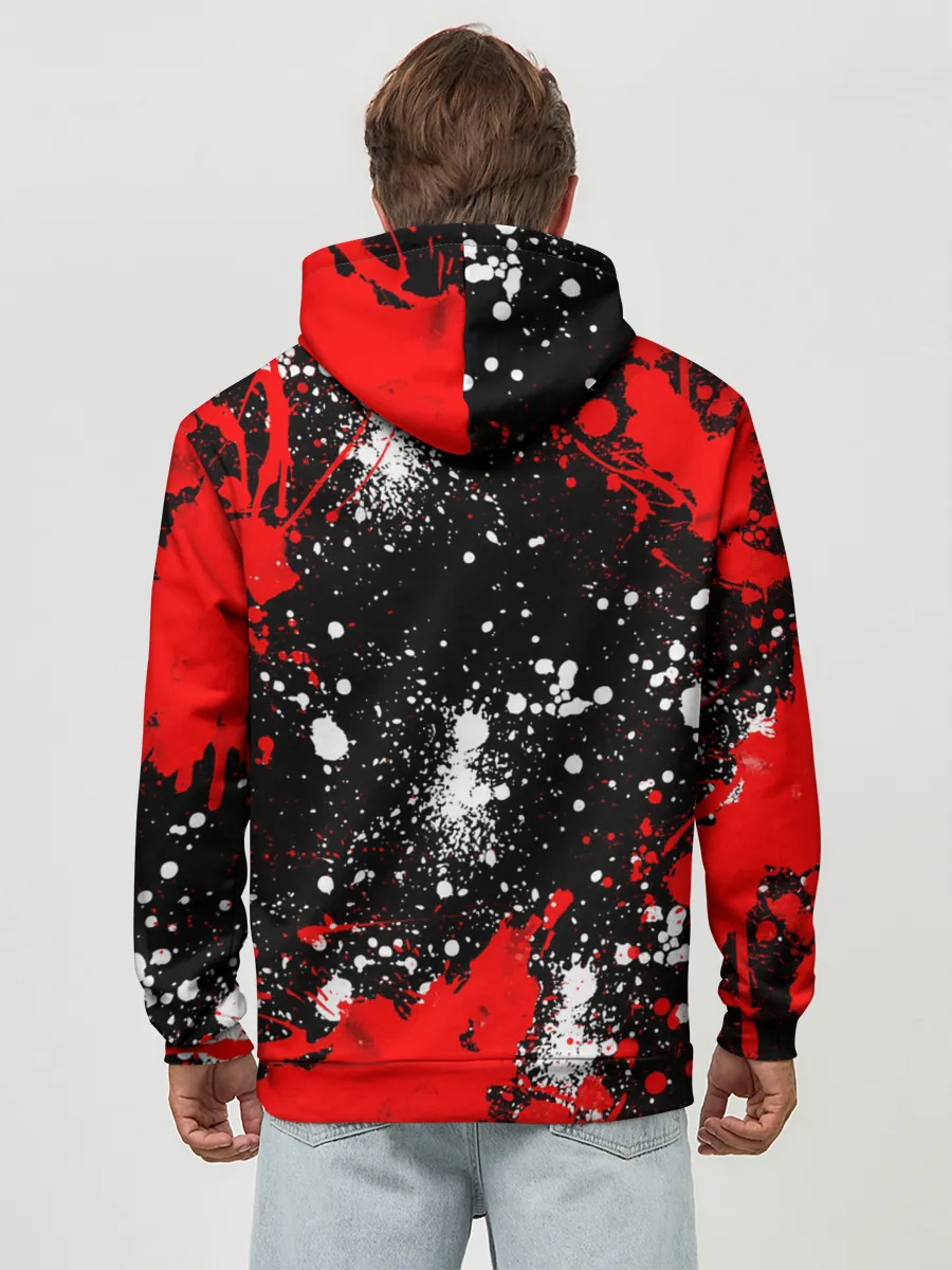 Худи мужской база хлопок / Free Fire: Брызги и капли красок.