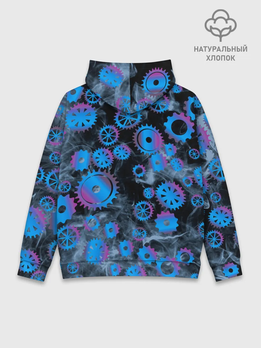 Худи мужской база хлопок / механизм и дым, стимпанк