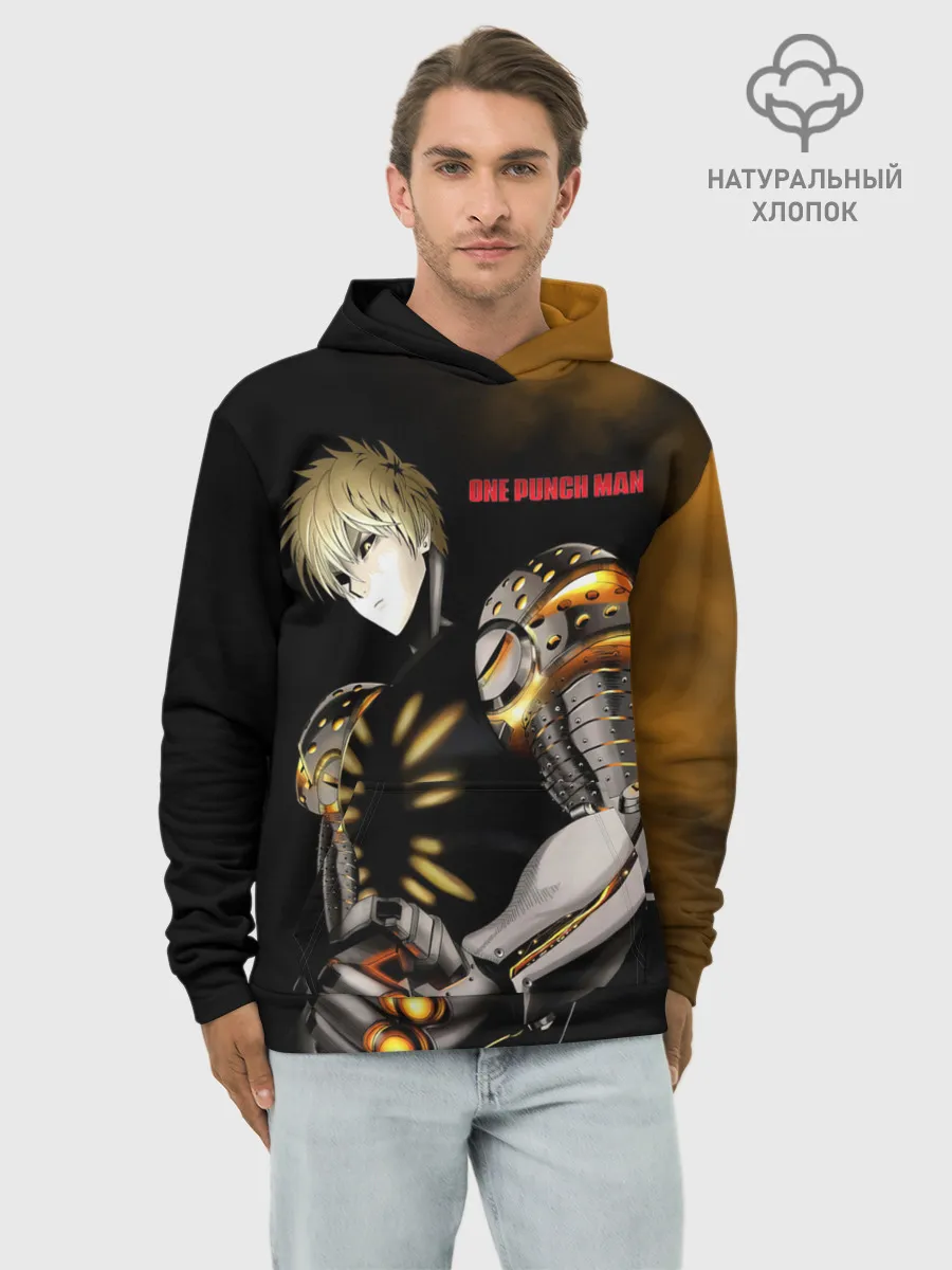 Худи мужской база хлопок / Стальной Генос One Punch-Man