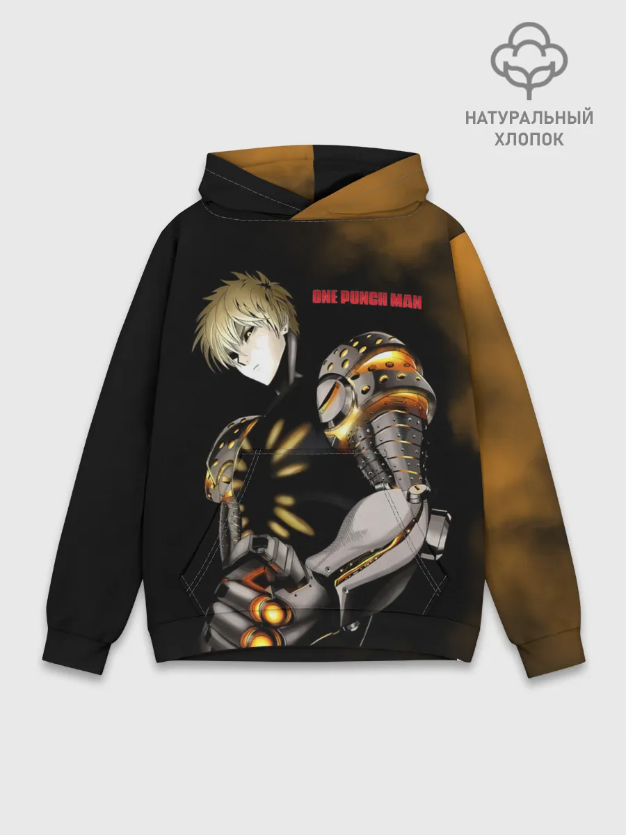 Худи мужской база хлопок / Стальной Генос One Punch-Man