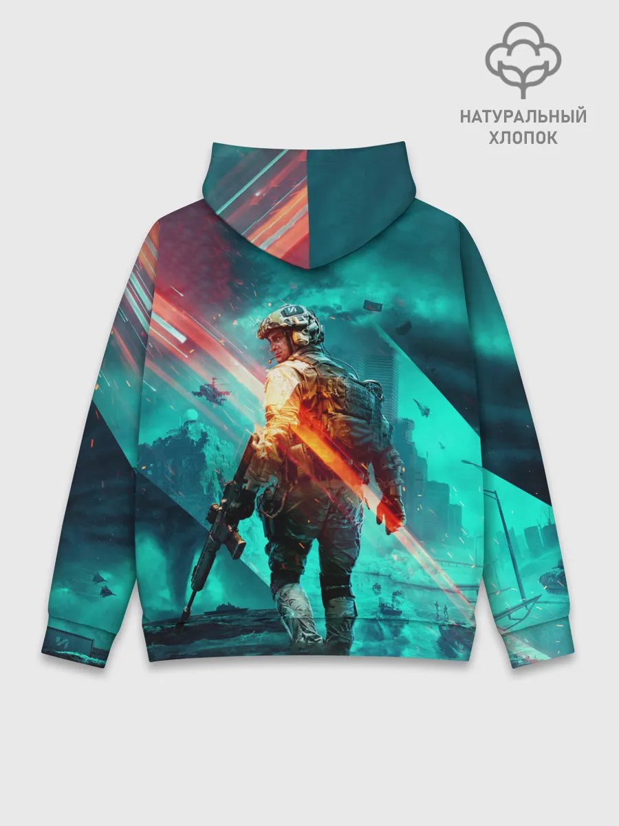 Худи мужской база хлопок / Battlefield 2042 игровой арт