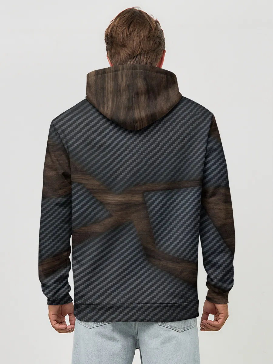 Худи мужской база хлопок / карбон в дереве