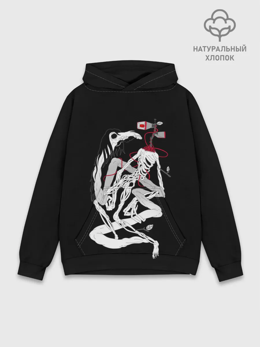 Худи мужской база хлопок / СИРЕНОГОЛОВЫЙ И ЛОШАДЬ | SIREN HEAD & HORSE