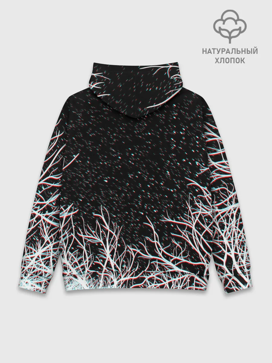 Худи мужской база хлопок / СИРЕНОГОЛОВЫЙ ГЛИТЧ ЛЕС, КОСМОС