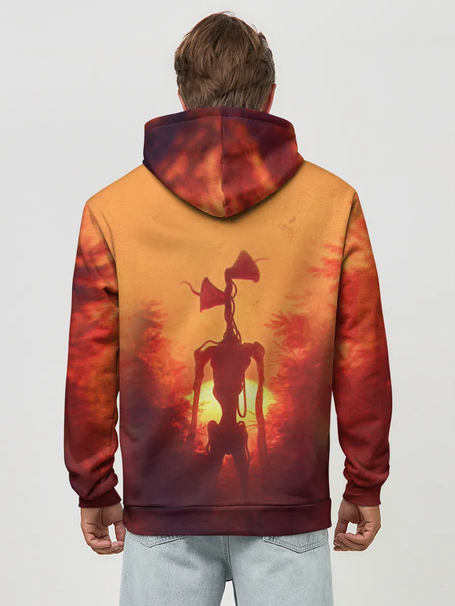 Худи мужской база хлопок / СИРЕНОГОЛОВЫЙ НА ЗАКАТЕ