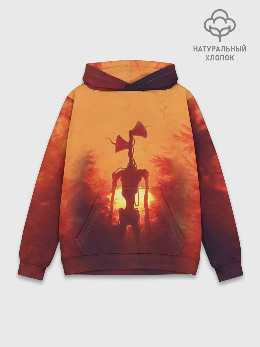 Худи мужской база хлопок / СИРЕНОГОЛОВЫЙ НА ЗАКАТЕ