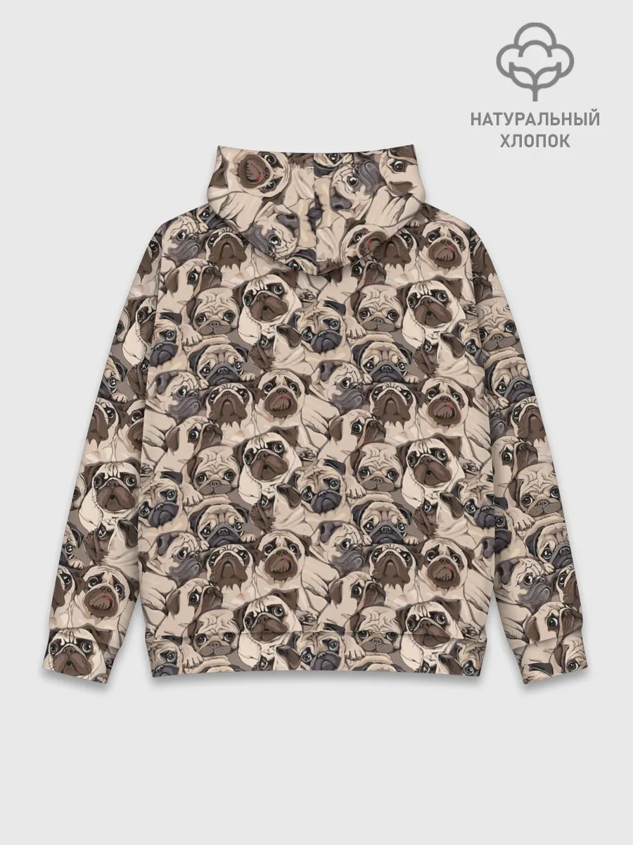 Худи мужской база хлопок / Мопсы