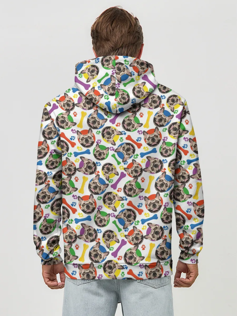 Худи мужской база хлопок / Французский Бульдог