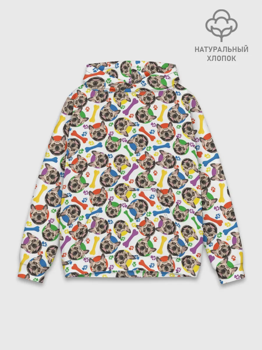 Худи мужской база хлопок / Французский Бульдог