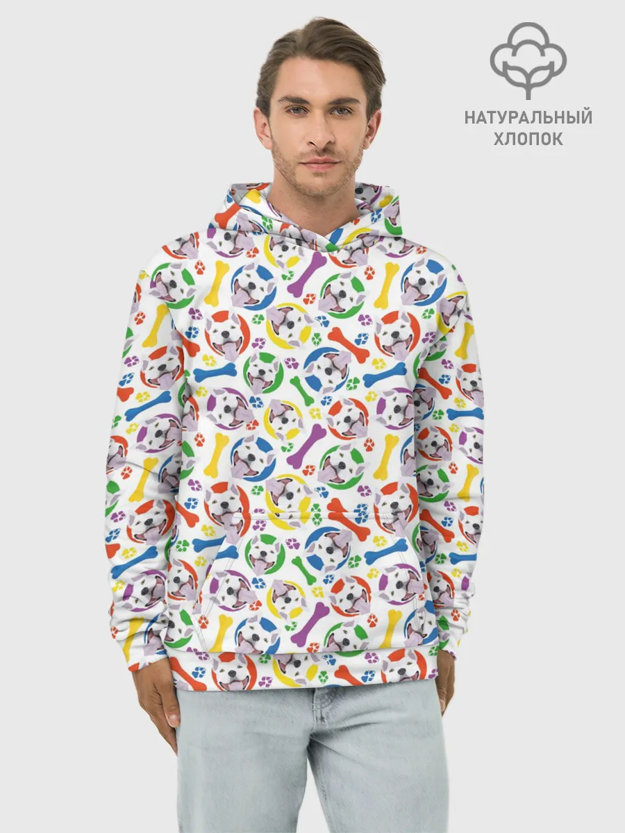 Худи мужской база хлопок / Бультерьер