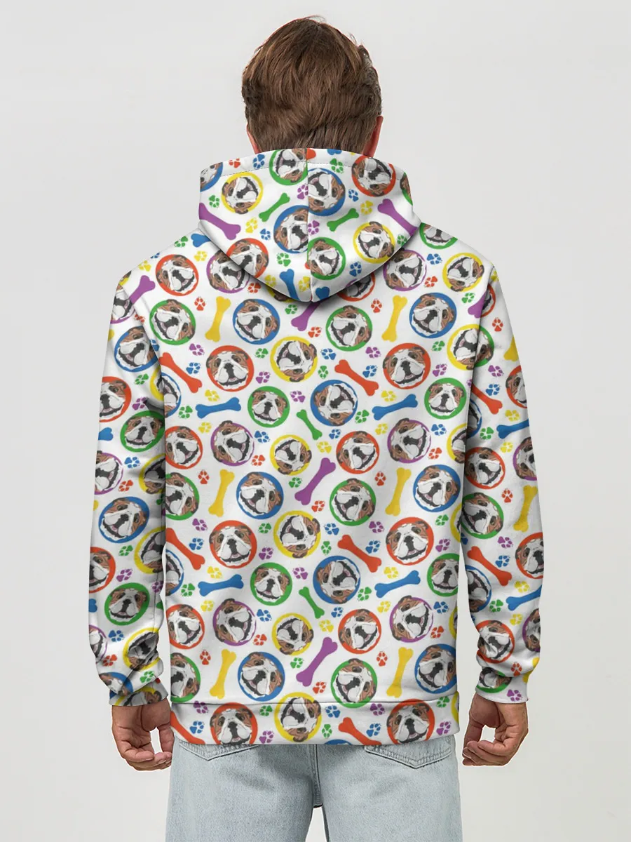 Худи мужской база хлопок / Английский Бульдог