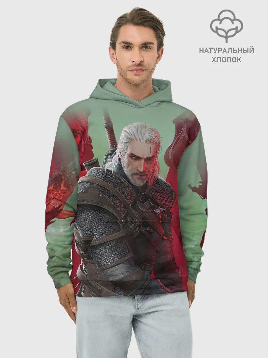 Худи мужской база хлопок / ВЕДЬМАК | THE WITCHER | ГЕРАЛЬТ С МЕЧОМ