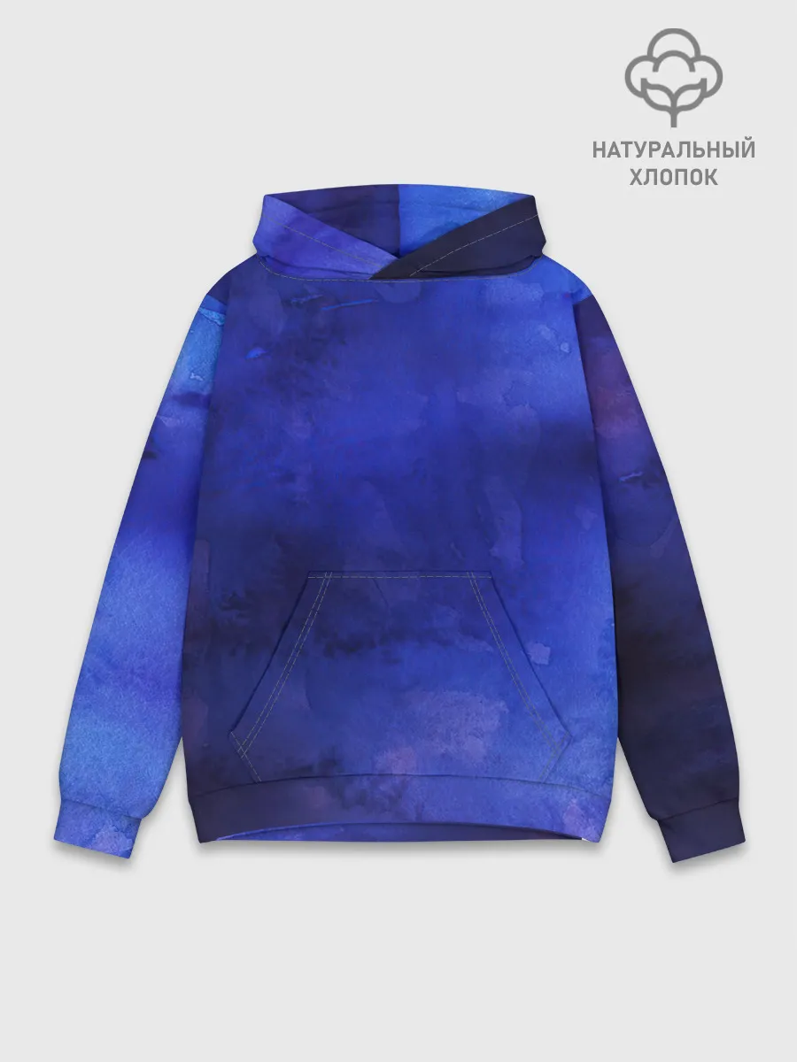 Худи мужской база хлопок / Синее размытие