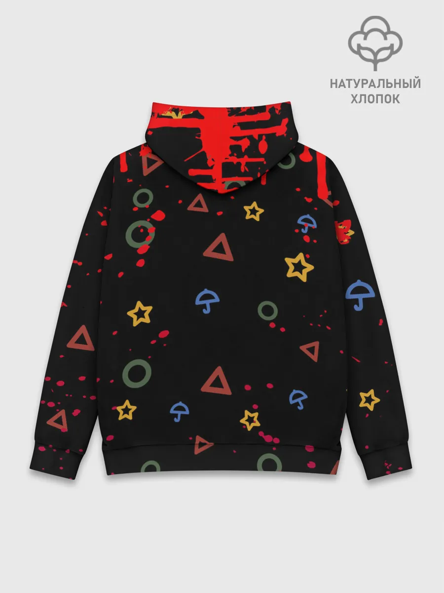 Худи мужской база хлопок / Игра в кальмара: Паттерн фигурок.