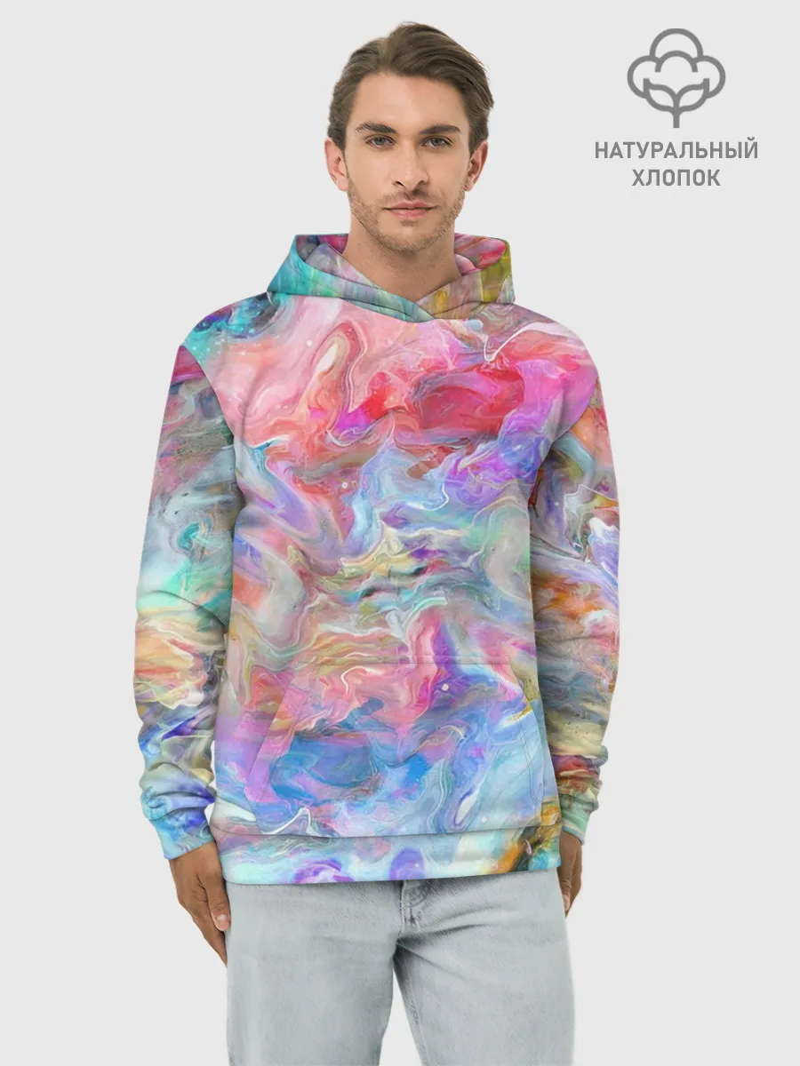Худи мужской база хлопок / Радужное небо