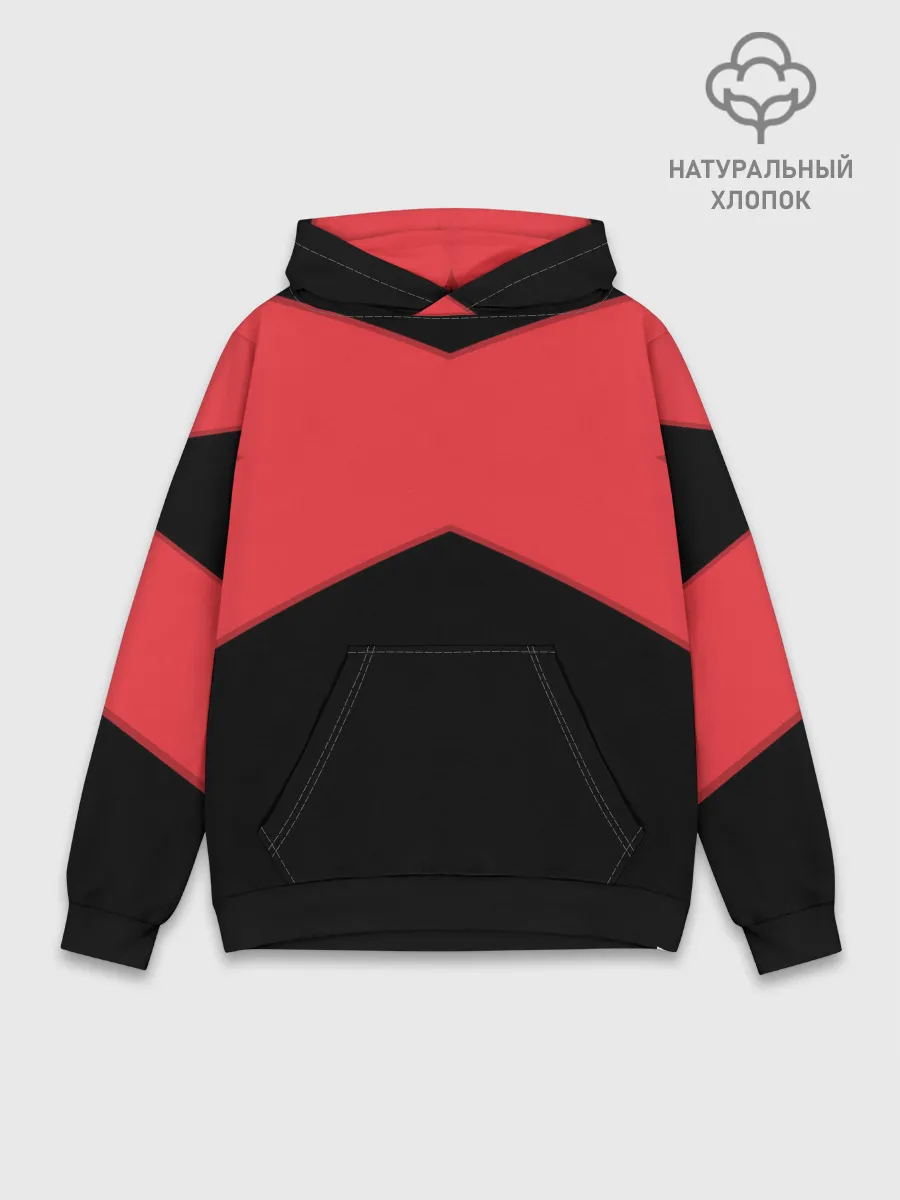 Худи мужской база хлопок / ГЕОМЕТРИЯ МИНИМАЛИЗМ | КРАСНЫЕ ПОЛОСЫ