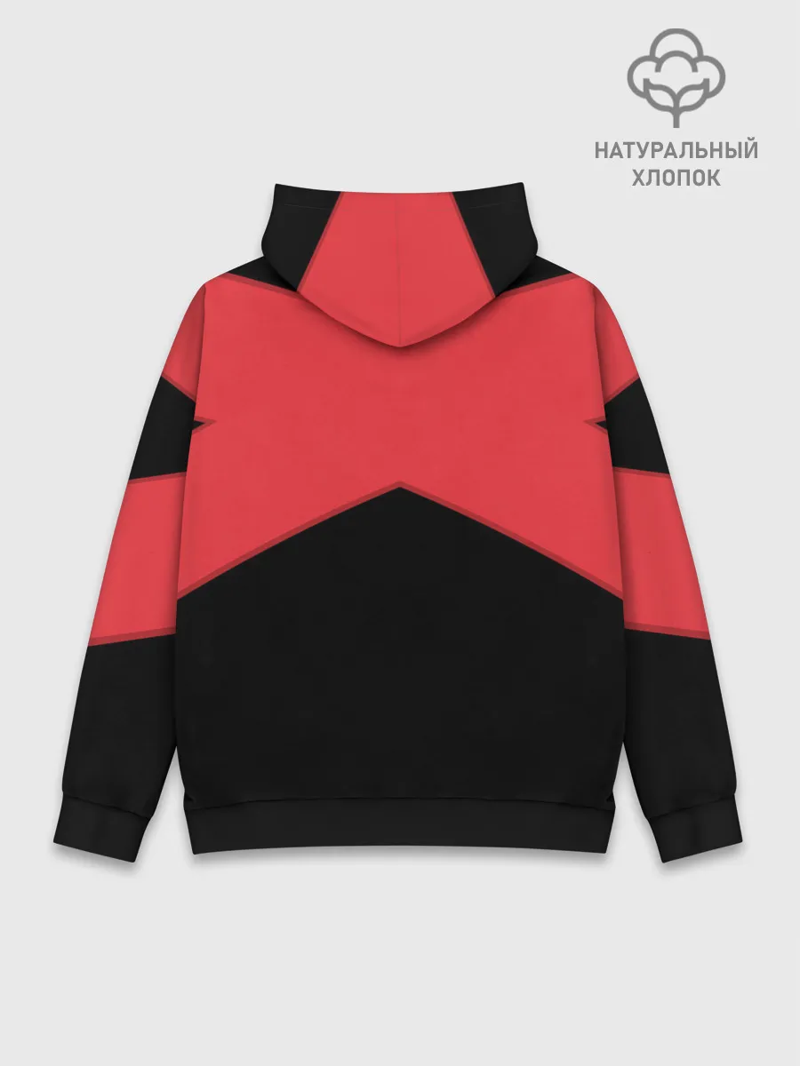 Худи мужской база хлопок / ГЕОМЕТРИЯ МИНИМАЛИЗМ | КРАСНЫЕ ПОЛОСЫ