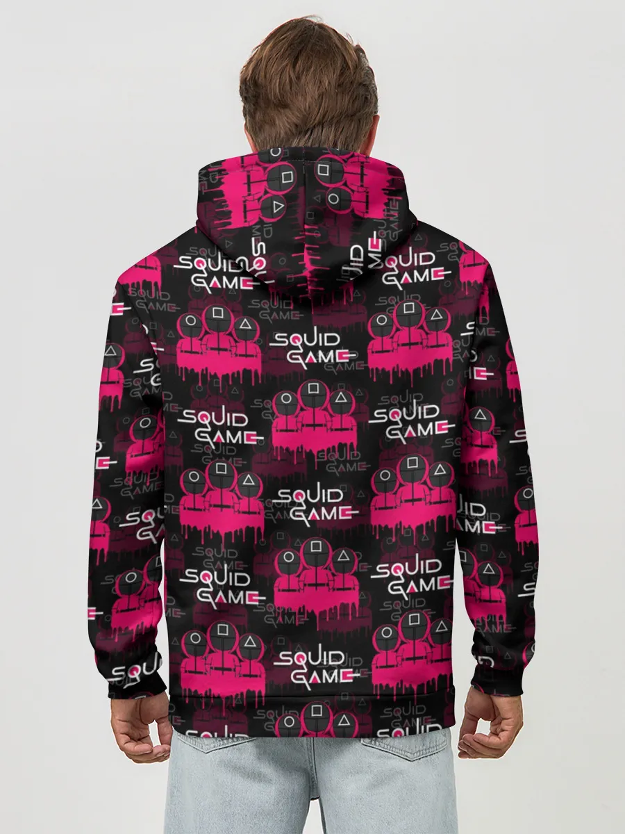 Худи мужской база хлопок / ИГРА В КАЛЬМАРА / SQUID GAME / PATTERN