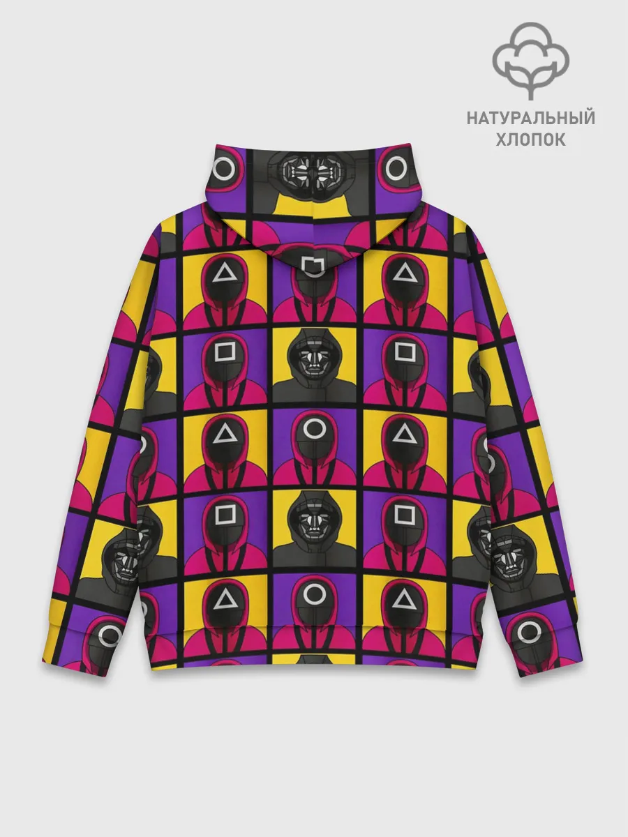 Худи мужской база хлопок / ИГРА В КАЛЬМАРА / ОХРАНА / ВЕДУЩИЙ