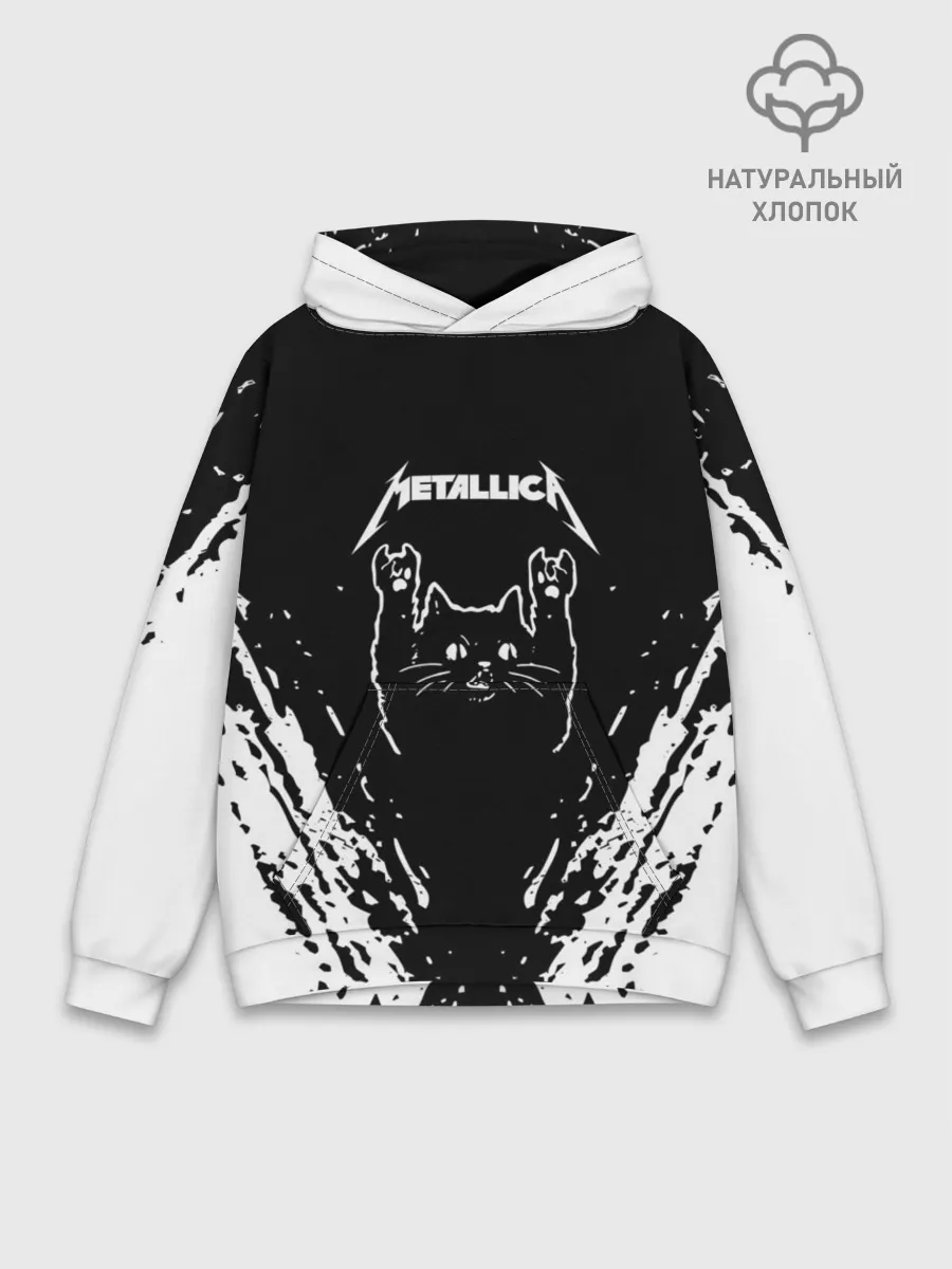 Худи мужской база хлопок / Мяуталлика / Meowtallica.