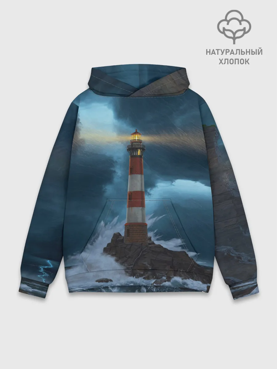 Худи мужской база хлопок / НОЧНОЙ МАЯК