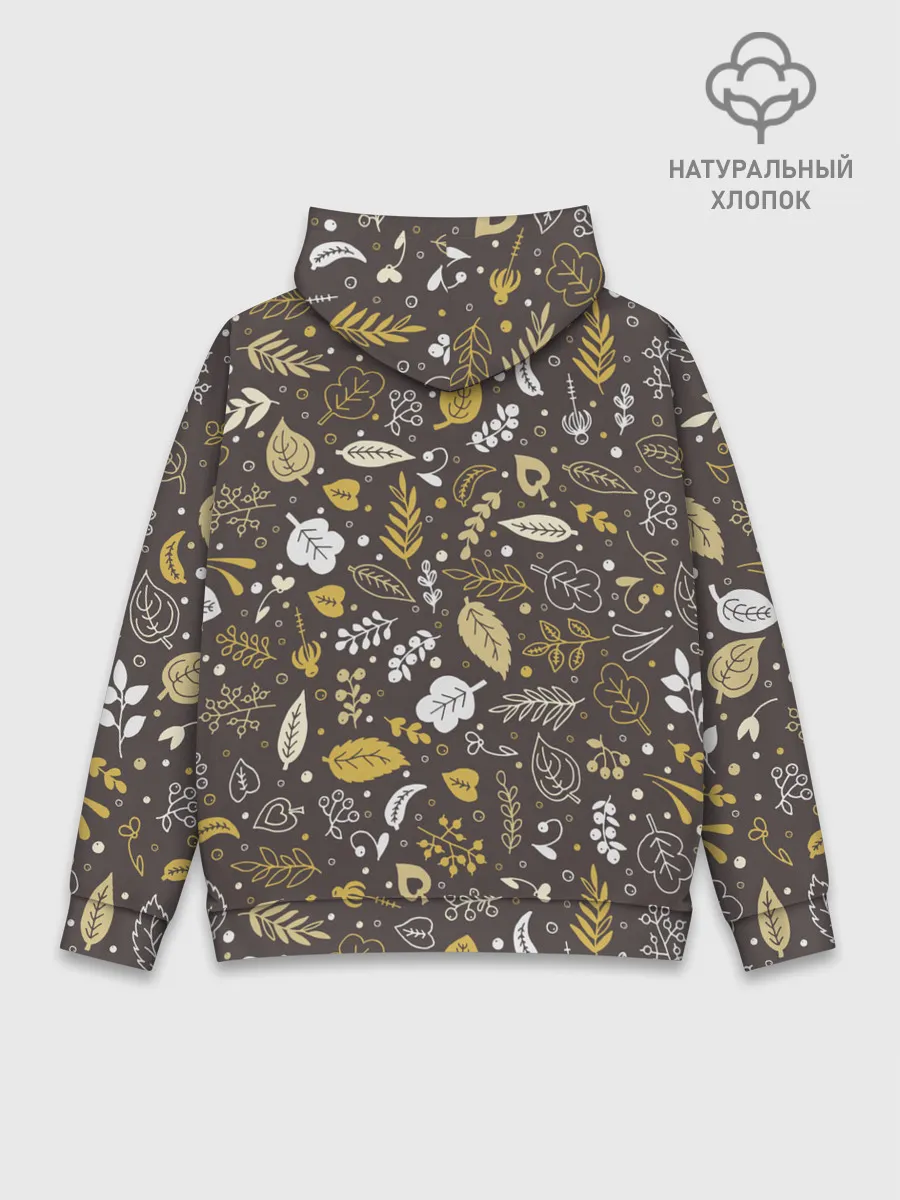 Худи мужской база хлопок / Осенние листья и ягодки