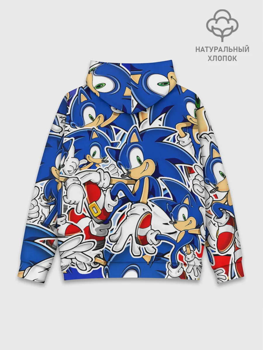 Худи мужской база хлопок / SONIC ПАТТЕРН / СОНИК