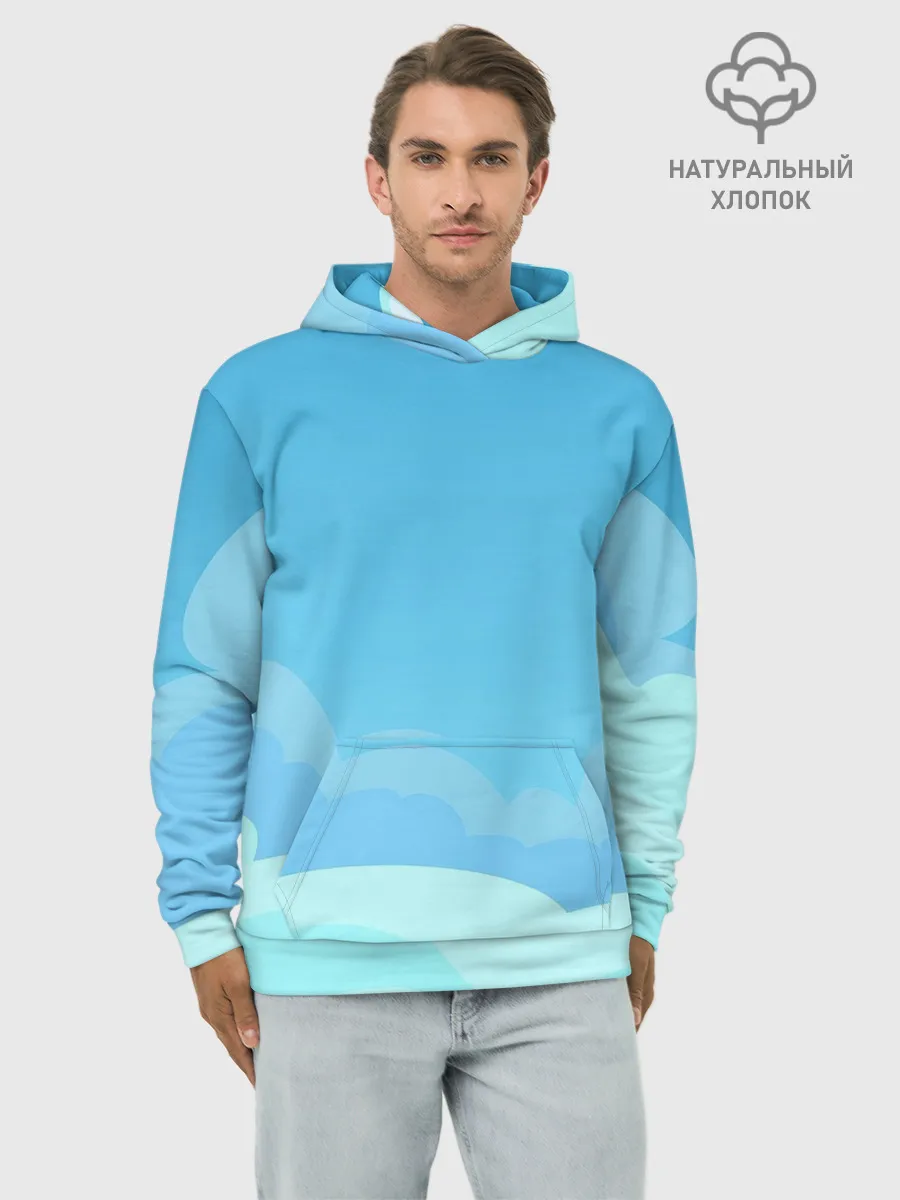 Худи мужской база хлопок / Небо после грозы