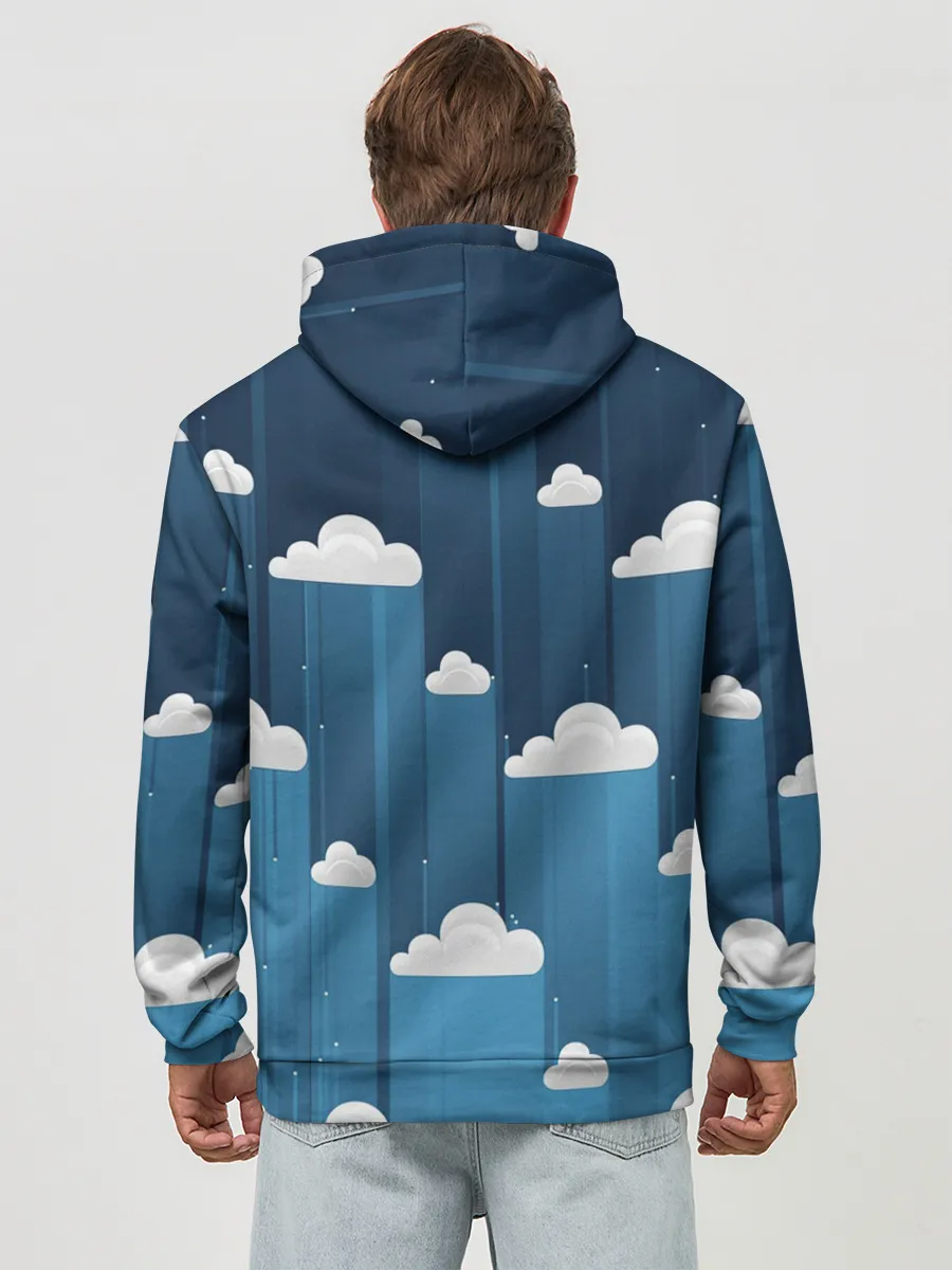 Худи мужской база хлопок / Облака в очереди