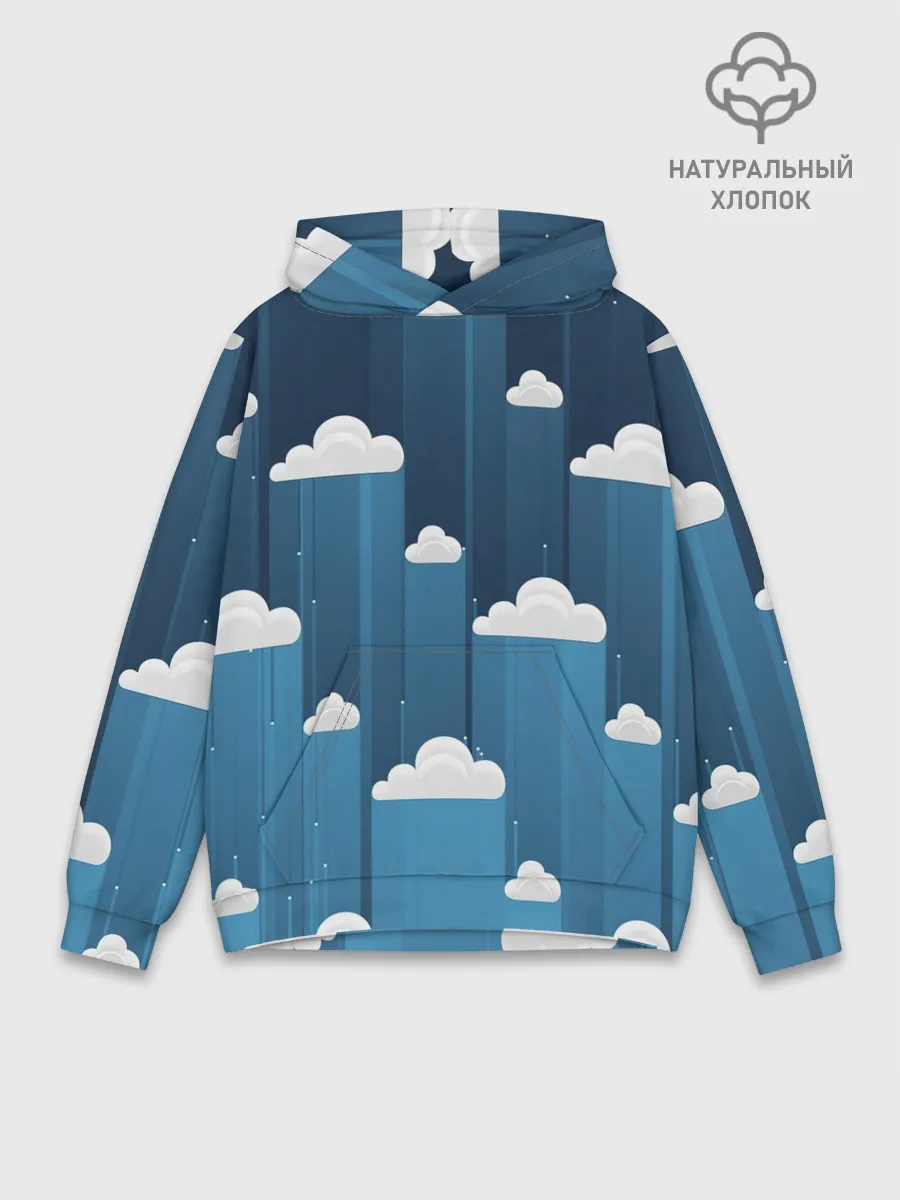 Худи мужской база хлопок / Облака в очереди