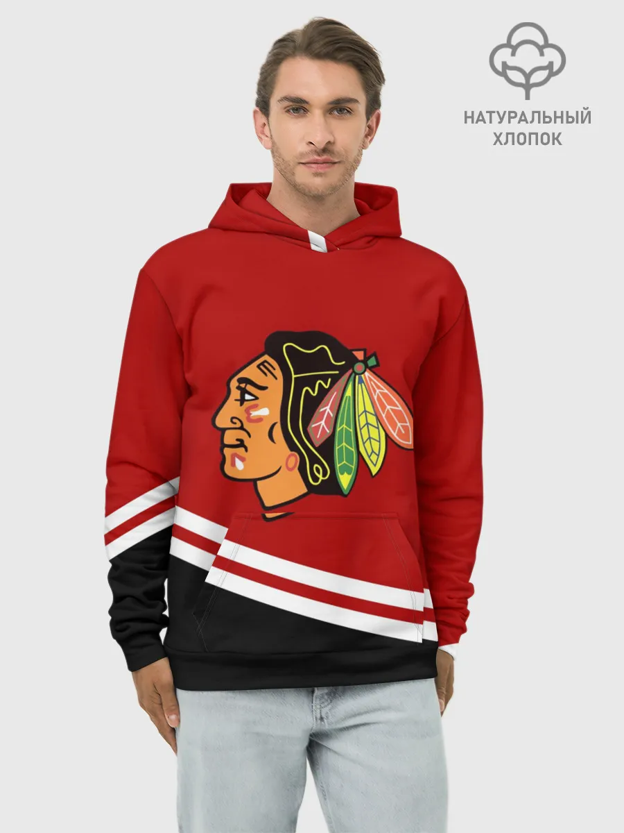 Худи мужской база хлопок / Chicago Blackhawks, NHL