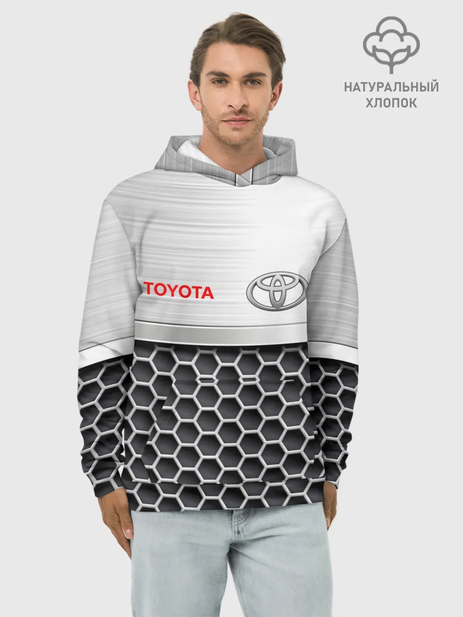 Худи мужской база хлопок / Toyota | Стальная решетка