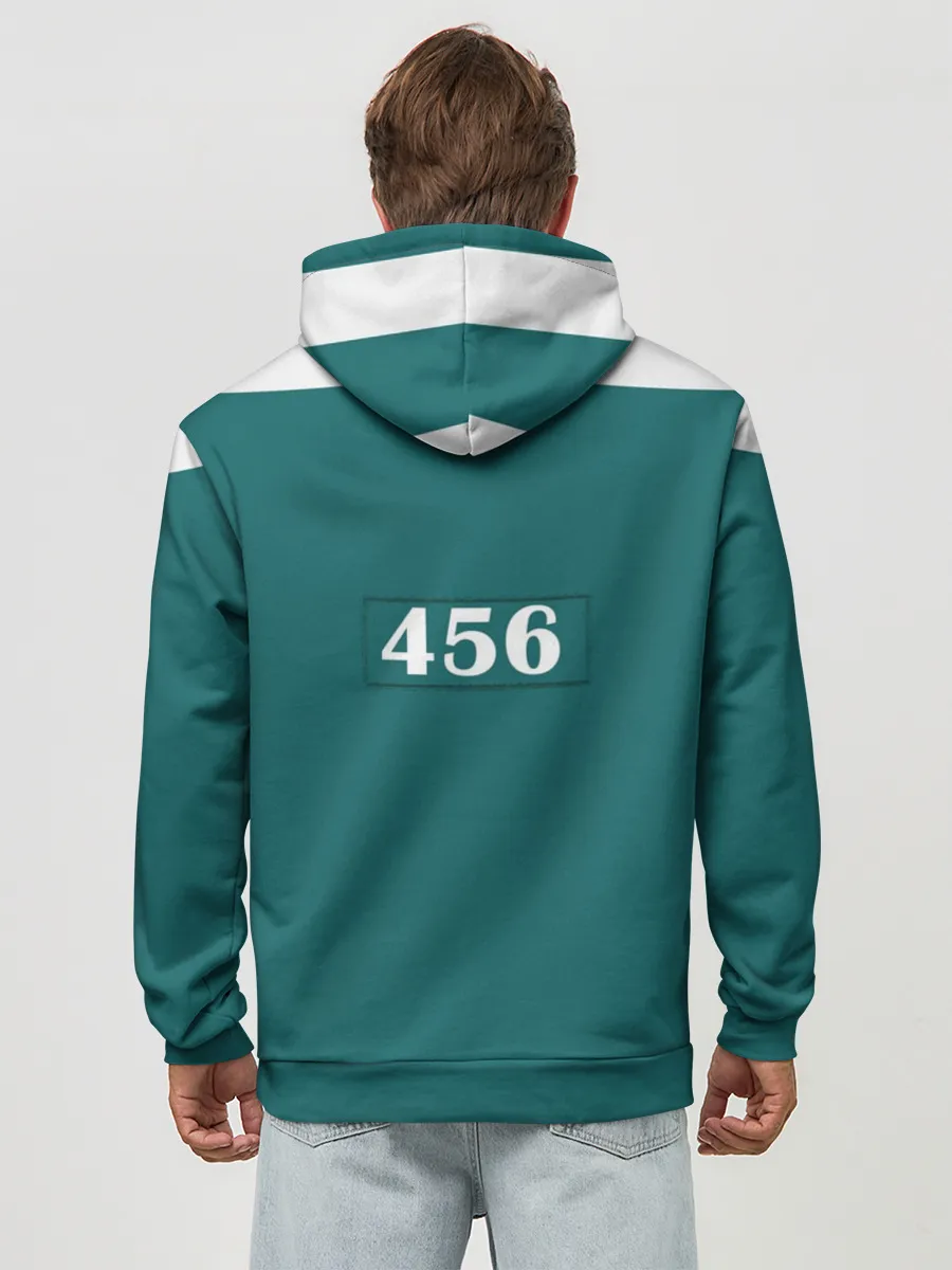 Худи мужской база хлопок / Как в игре в кальмара. Куртка бирюзовая