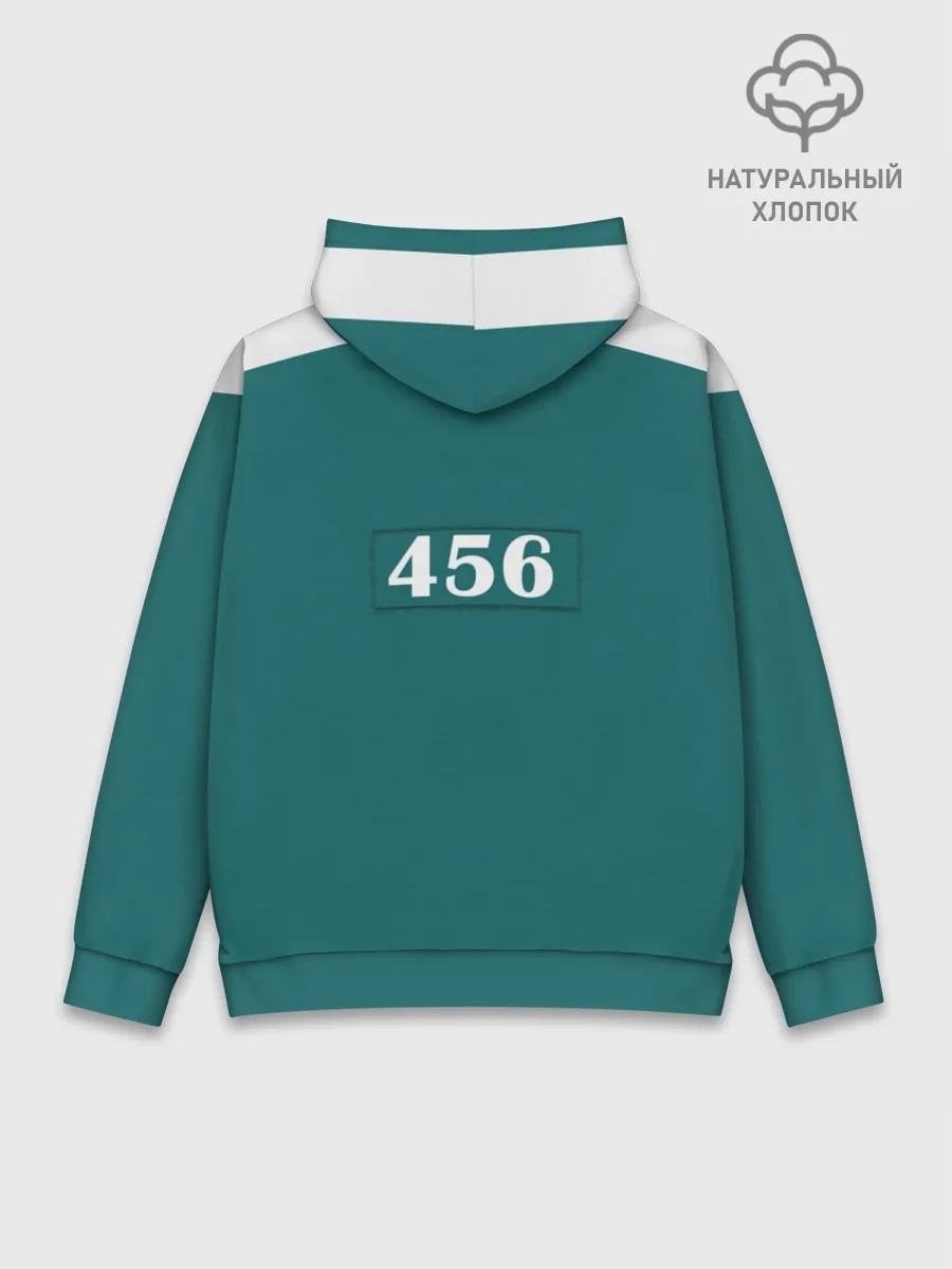 Худи мужской база хлопок / Как в игре в кальмара. Куртка бирюзовая