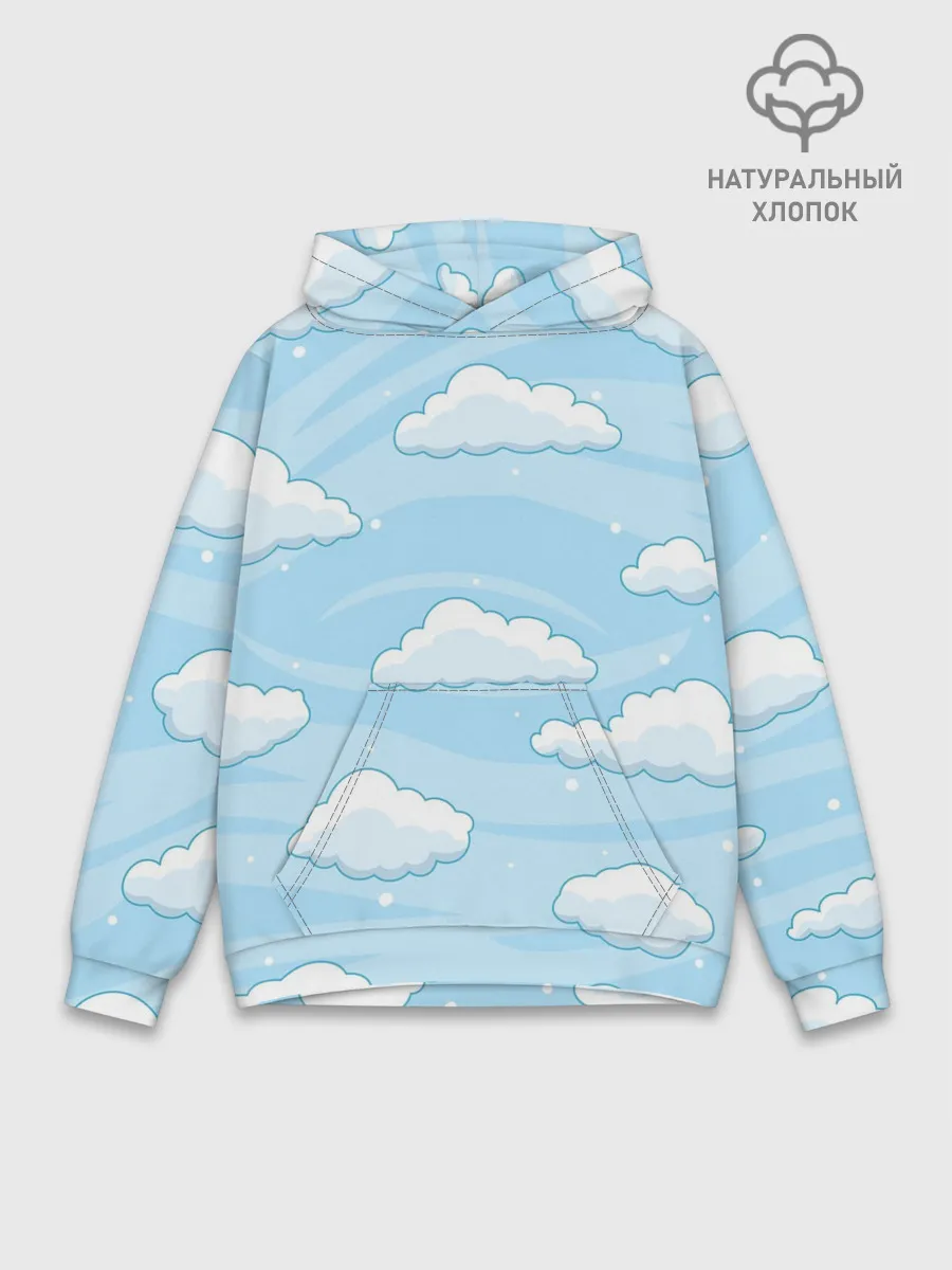 Худи мужской база хлопок / Зимние облака