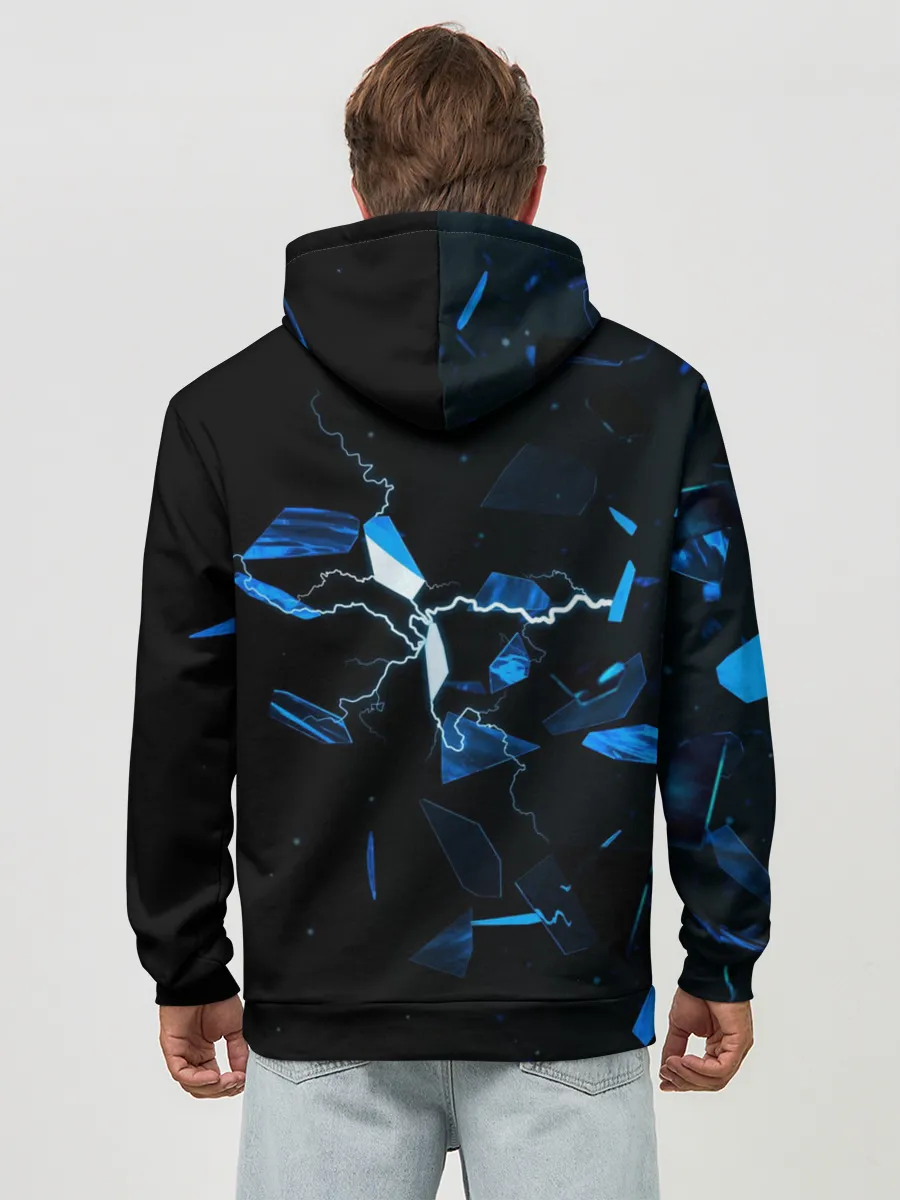 Худи мужской база хлопок / Осколки стекла и молния
