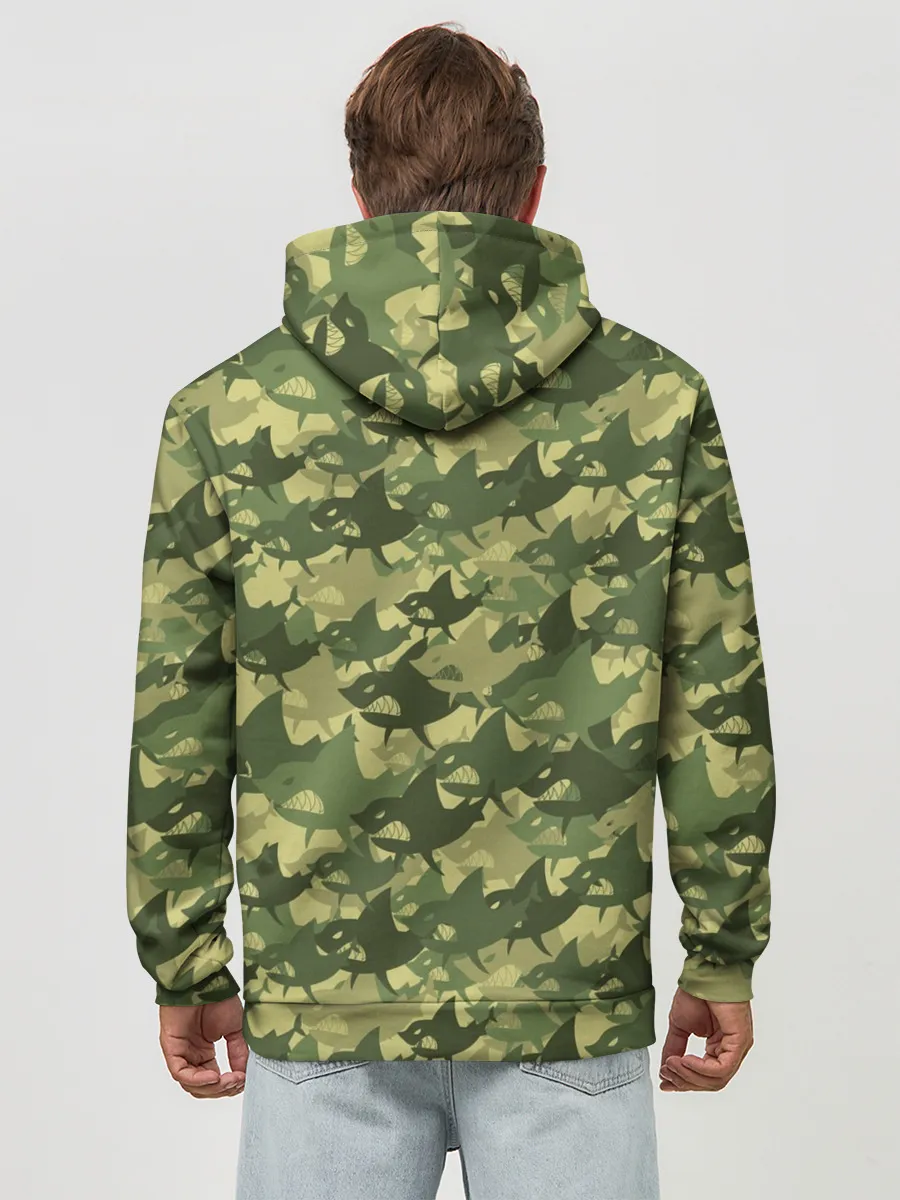 Худи мужской база хлопок / Акулы