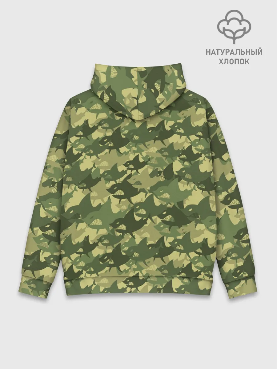 Худи мужской база хлопок / Акулы