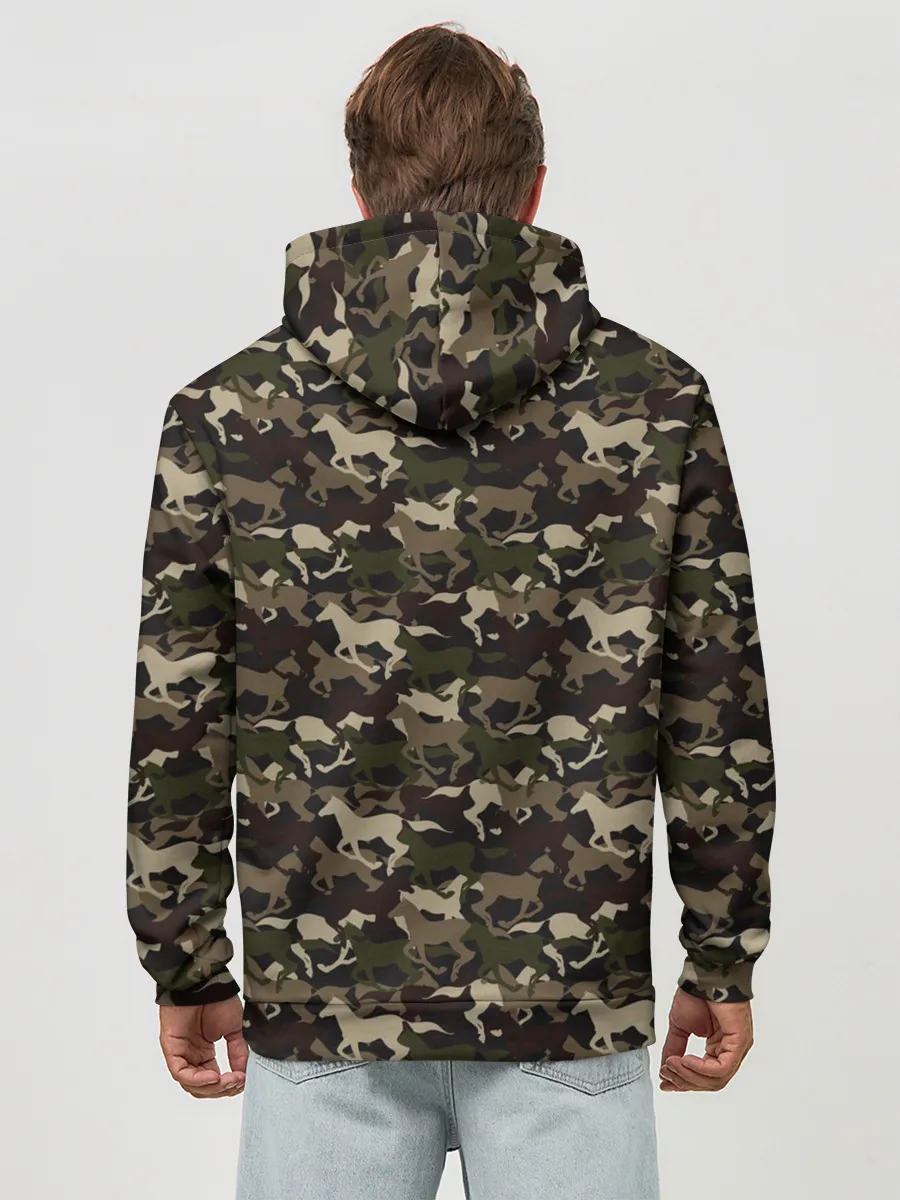 Худи мужской база хлопок / Лошади