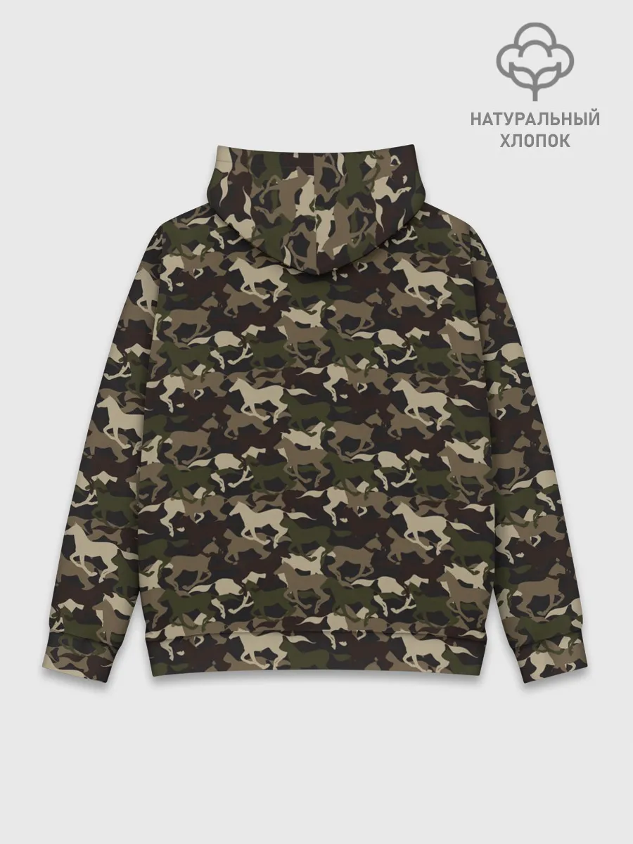 Худи мужской база хлопок / Лошади