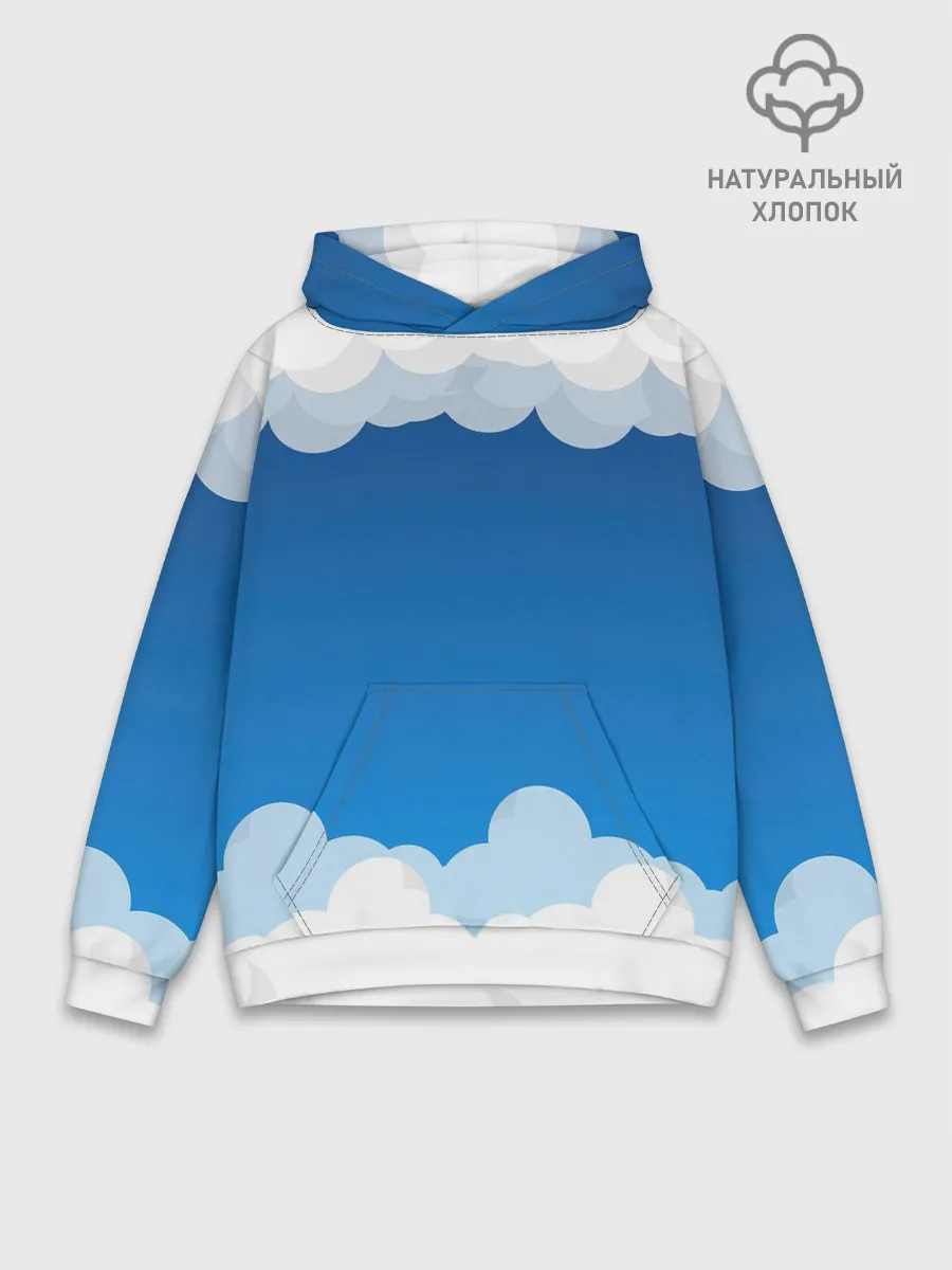 Худи мужской база хлопок / Полёт в облаках