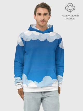 Худи мужской база хлопок / Полёт в облаках
