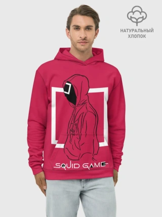 Худи мужской база хлопок / Игра в кальмара: стражник квадрат