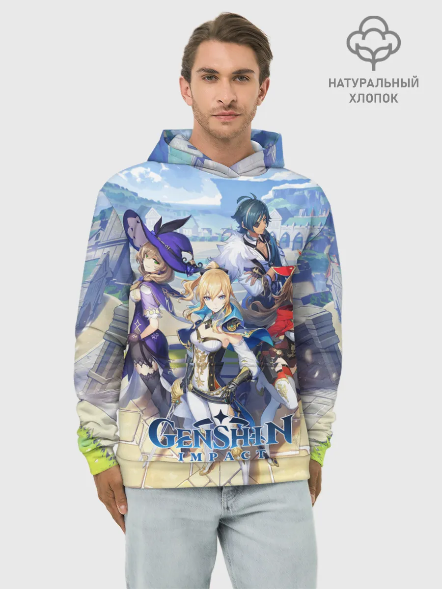 Худи мужской база хлопок / Genshin Impact: Ци Ци.