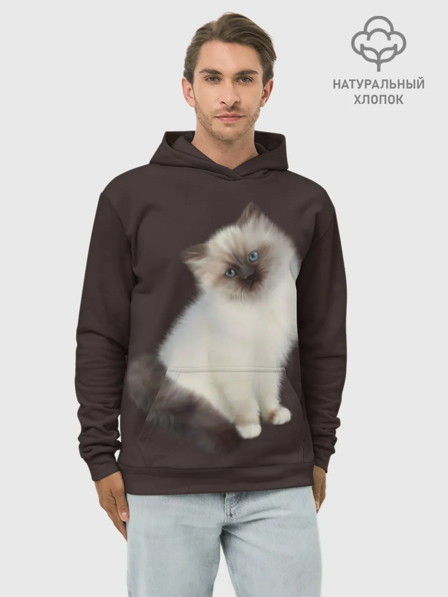 Худи мужской база хлопок / Котенок Ми
