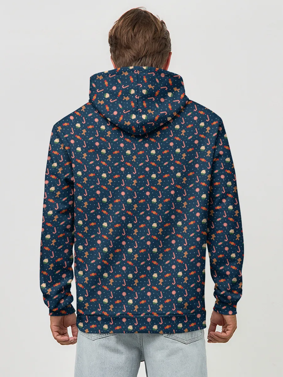 Худи мужской база хлопок / Новогодний фон