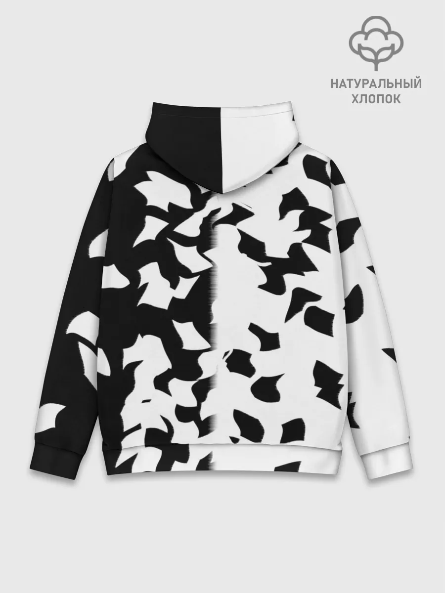 Худи мужской база хлопок / черно-белый камуфляж