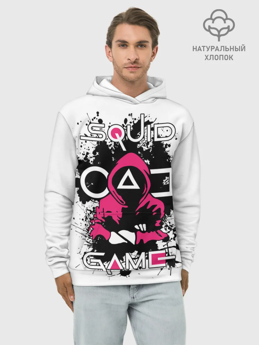Худи мужской база хлопок / Squid game: guard-killer.
